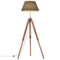 JUNG Vida Stativlampe Honigbraun und Schwarz Teak Massivholz 141 cm