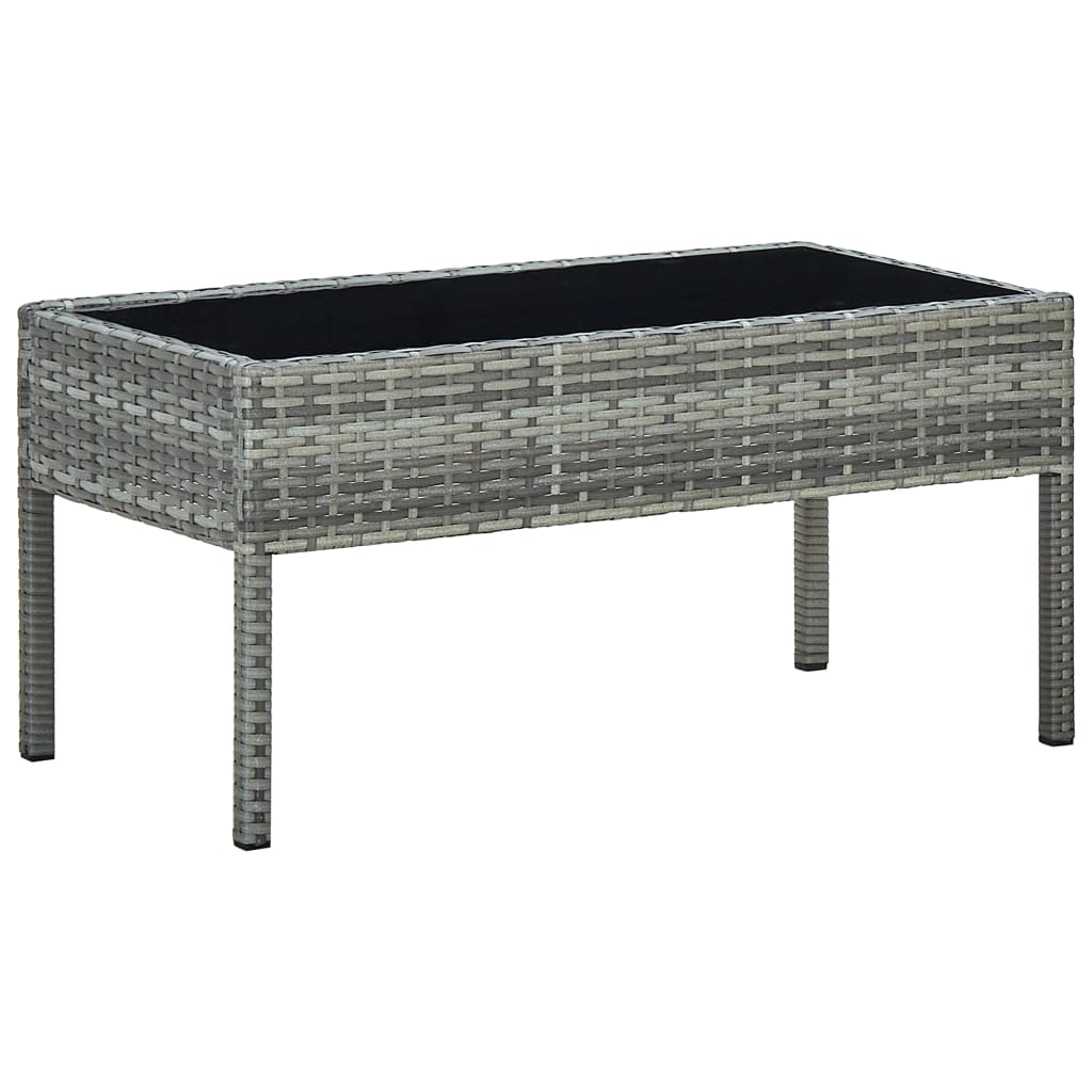 JUNG Vida Gartentisch Grau 75x40x37 cm Poly Rattan