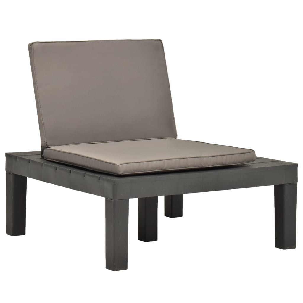 JUNG Vida Garten-Lounge-Stuhl mit Sitzpolster Kunststoff Anthrazit