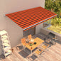JUNG Vida Automatisch Einziehbare Markise 600×300 cm Orange und Braun