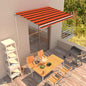 JUNG Vida Einziehbare Markise Handbetrieben 350 x 250 cm Orange und Braun