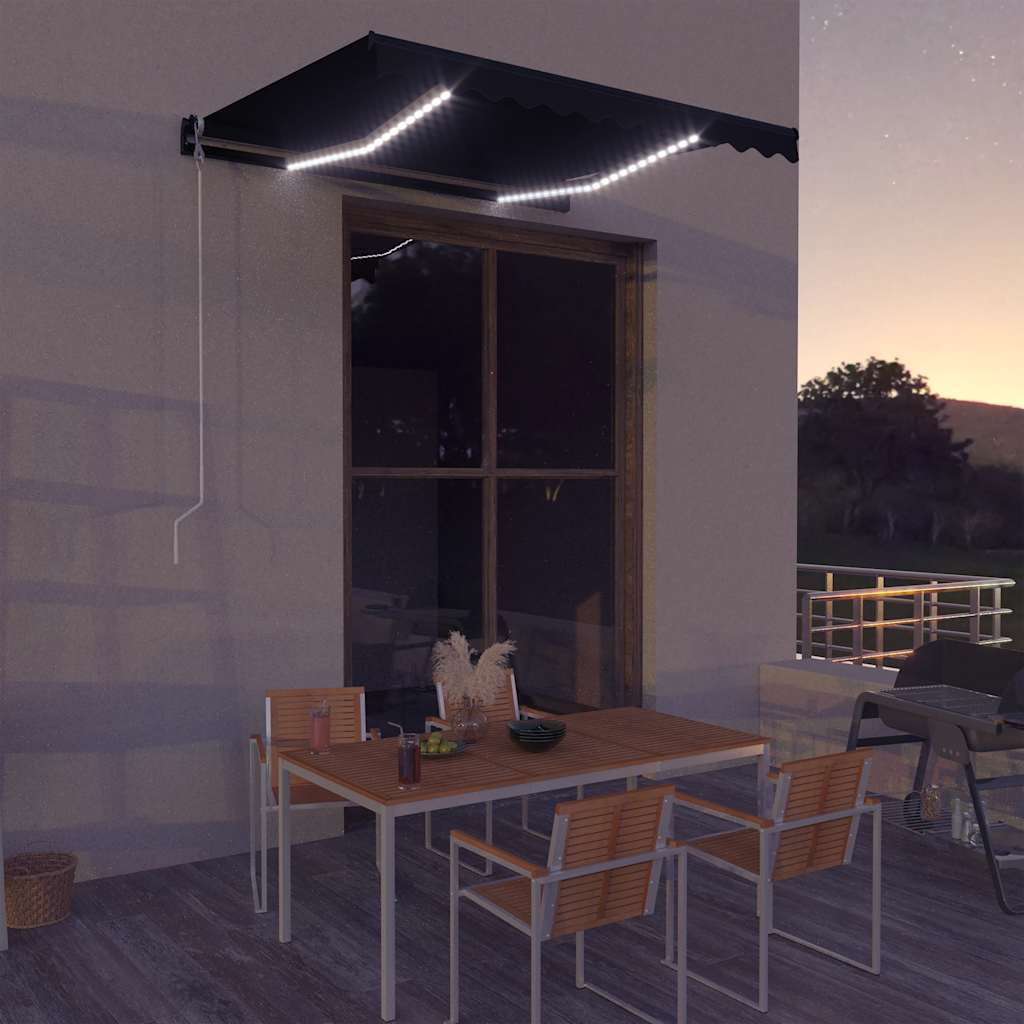 JUNG Vida Markise Manuell Einziehbar mit LED 300x250 cm Anthrazit