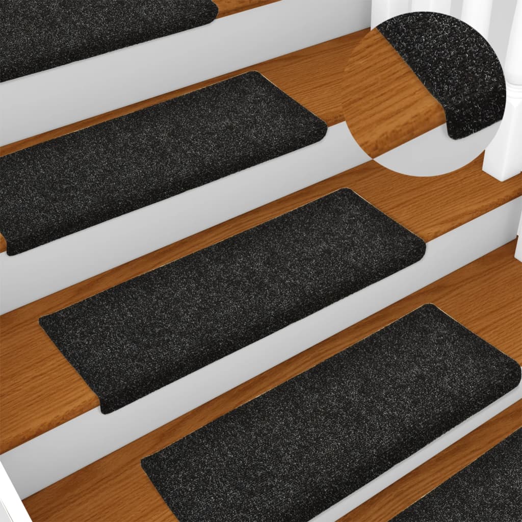 JUNG Vida Stufenmatten Selbstklebend 15 Stk. 65x21x4 cm Schwarz Rechteckiger Rand