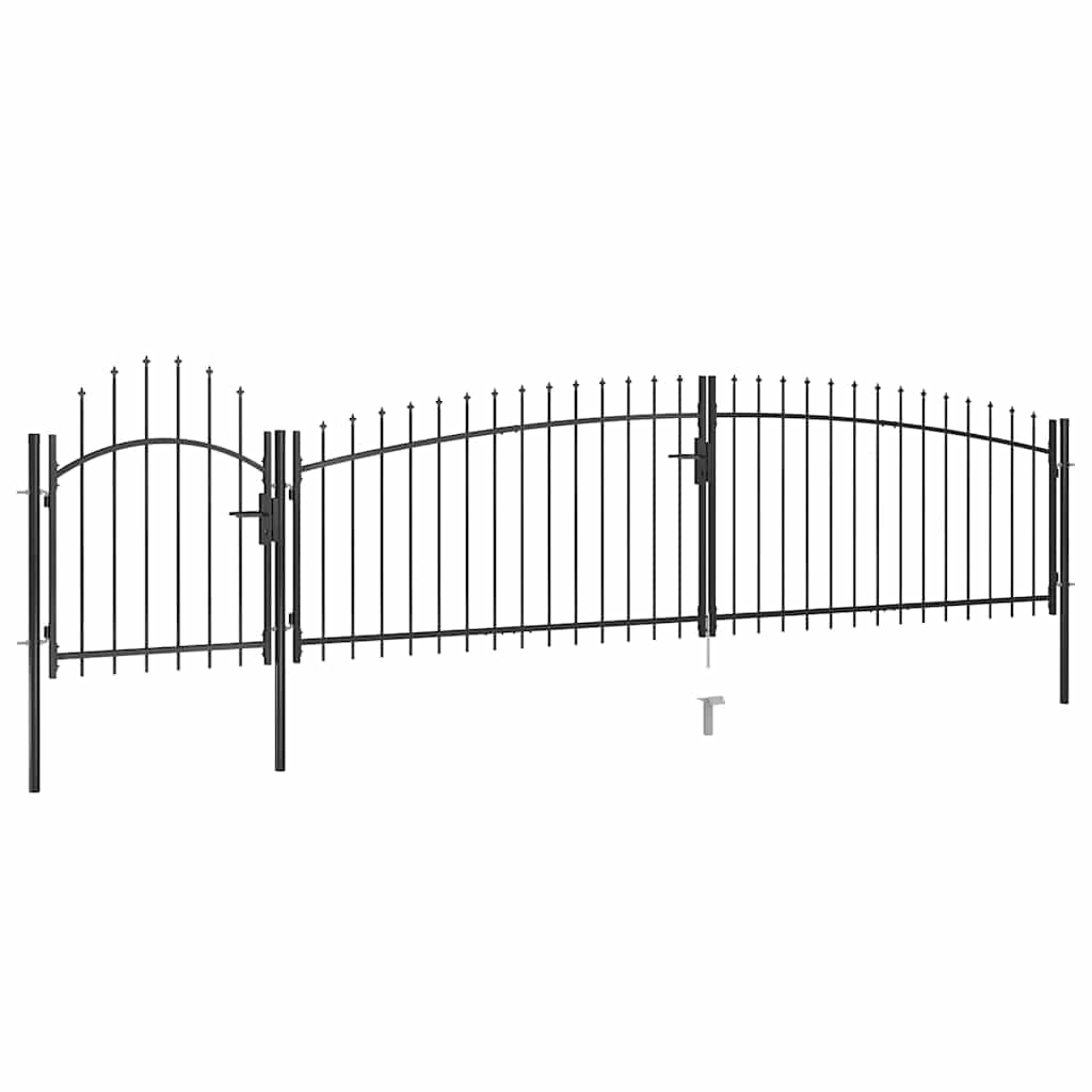 JUNG Vida Gartentor mit Speerspitzen 5x1,5 m Schwarz