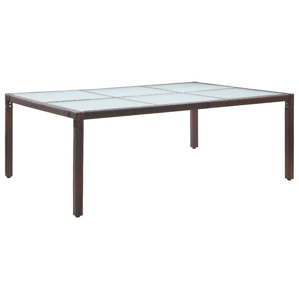 JUNG Vida Garten-Esstisch Braun 200x150x74 cm Poly Rattan