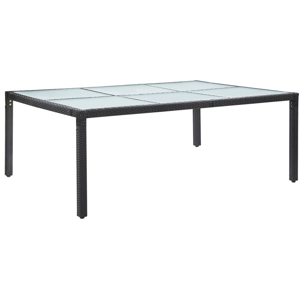 JUNG Vida Garten-Esstisch Schwarz 200x150x74 cm Poly Rattan