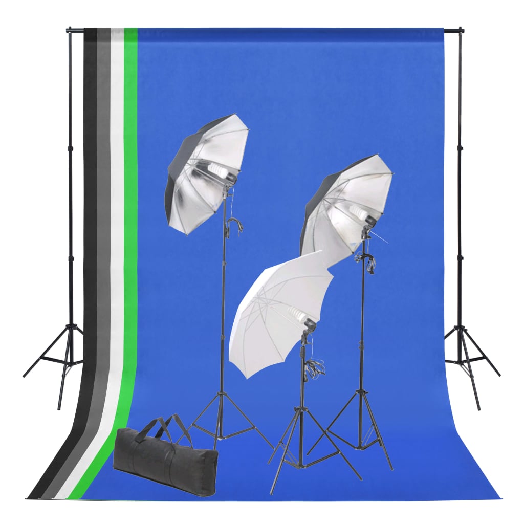 JUNG Vida Fotostudio Set mit Hintergrund und Lampen-Set