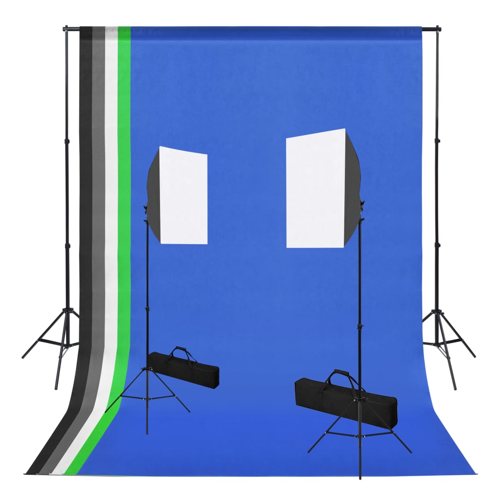 JUNG Vida Fotostudio-Set mit Softboxen und Hintergrundsystem