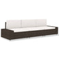 JUNG Vida Modulares 3-Sitzer-Sofa Poly Rattan Braun