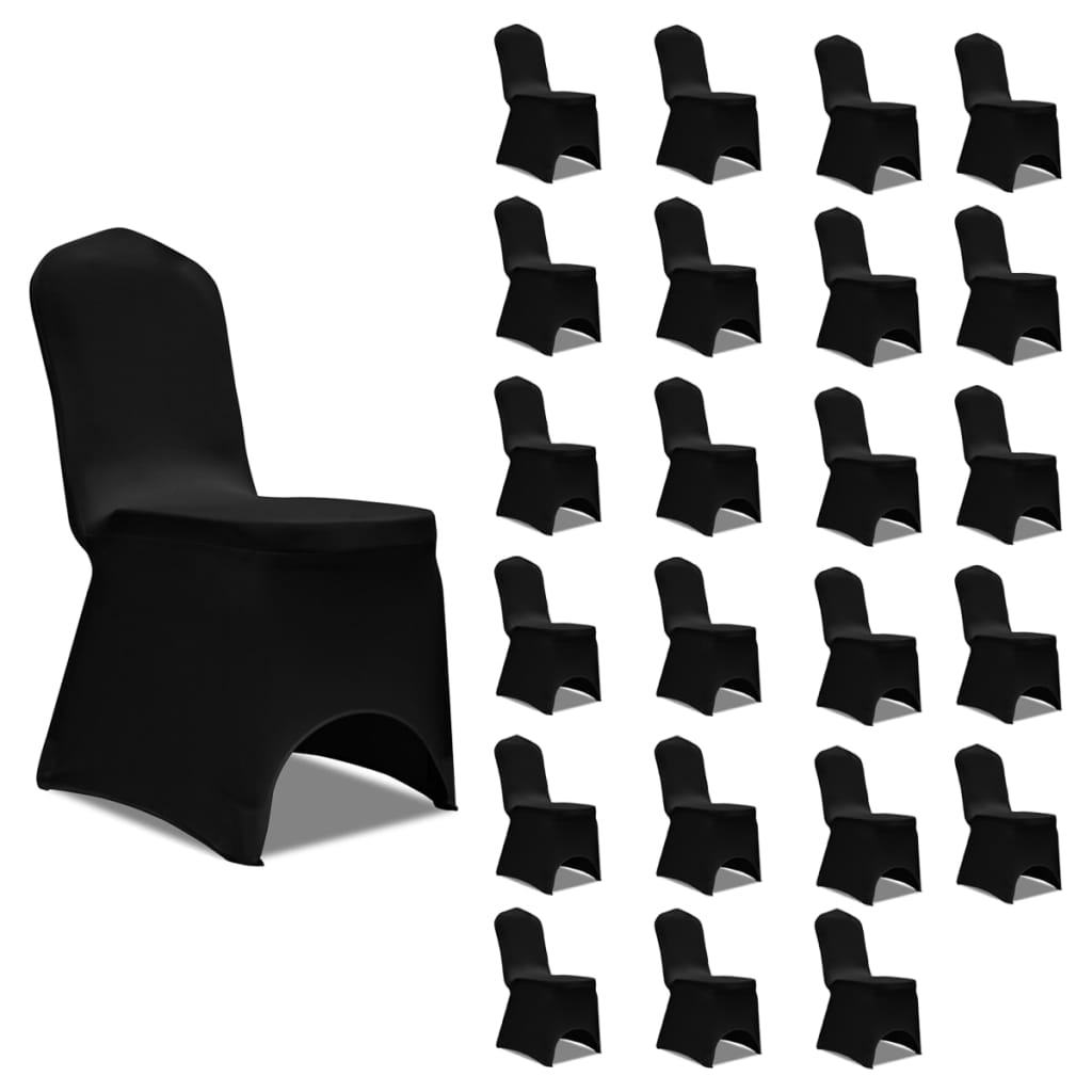 JUNG Vida Stretch-Stuhlhussen Schwarz 24 Stk.