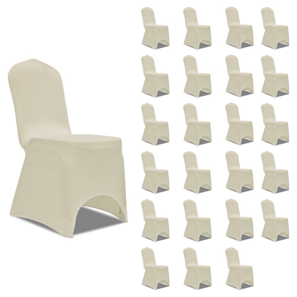 JUNG Vida Stretch-Stuhlhussen Creme 24 Stk.