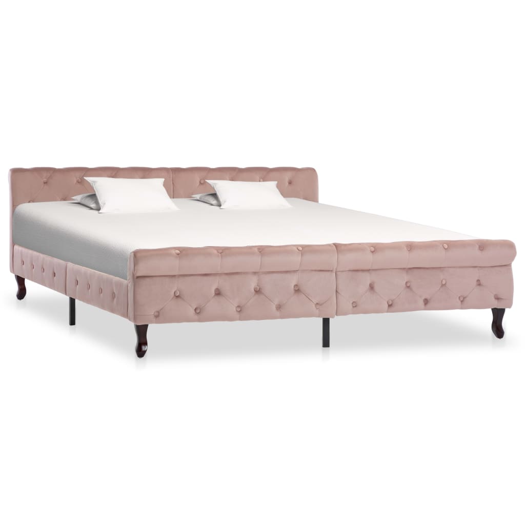 JUNG Vida Bettgestell Rosa Samt 180x200 cm
