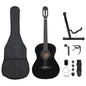 JUNG Vida 12-tlg. Klassikgitarren-Set für Anfänger Schwarz 4/4 39"