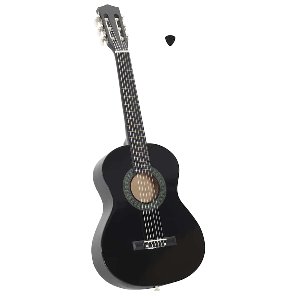 JUNG Vida Klassikgitarre für Anfänger und Kinder Schwarz 1/2 34"
