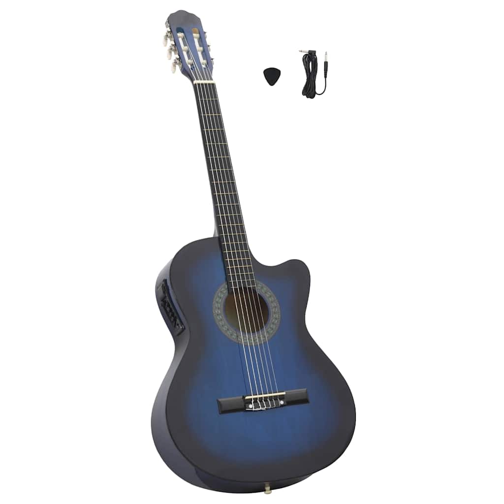 JUNG Vida Westerngitarre Cutaway mit Equalizer und 6 Saiten Blau