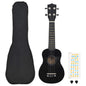JUNG Vida Sopran-Ukulele-Set mit Tasche für Kinder Schwarz 21"