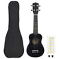 JUNG Vida Sopran-Ukulele-Set mit Tasche für Kinder Schwarz 23"