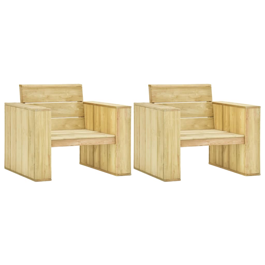 JUNG Vida Gartenstühle 2 Stk. 89x76x76 cm Imprägniertes Kiefernholz