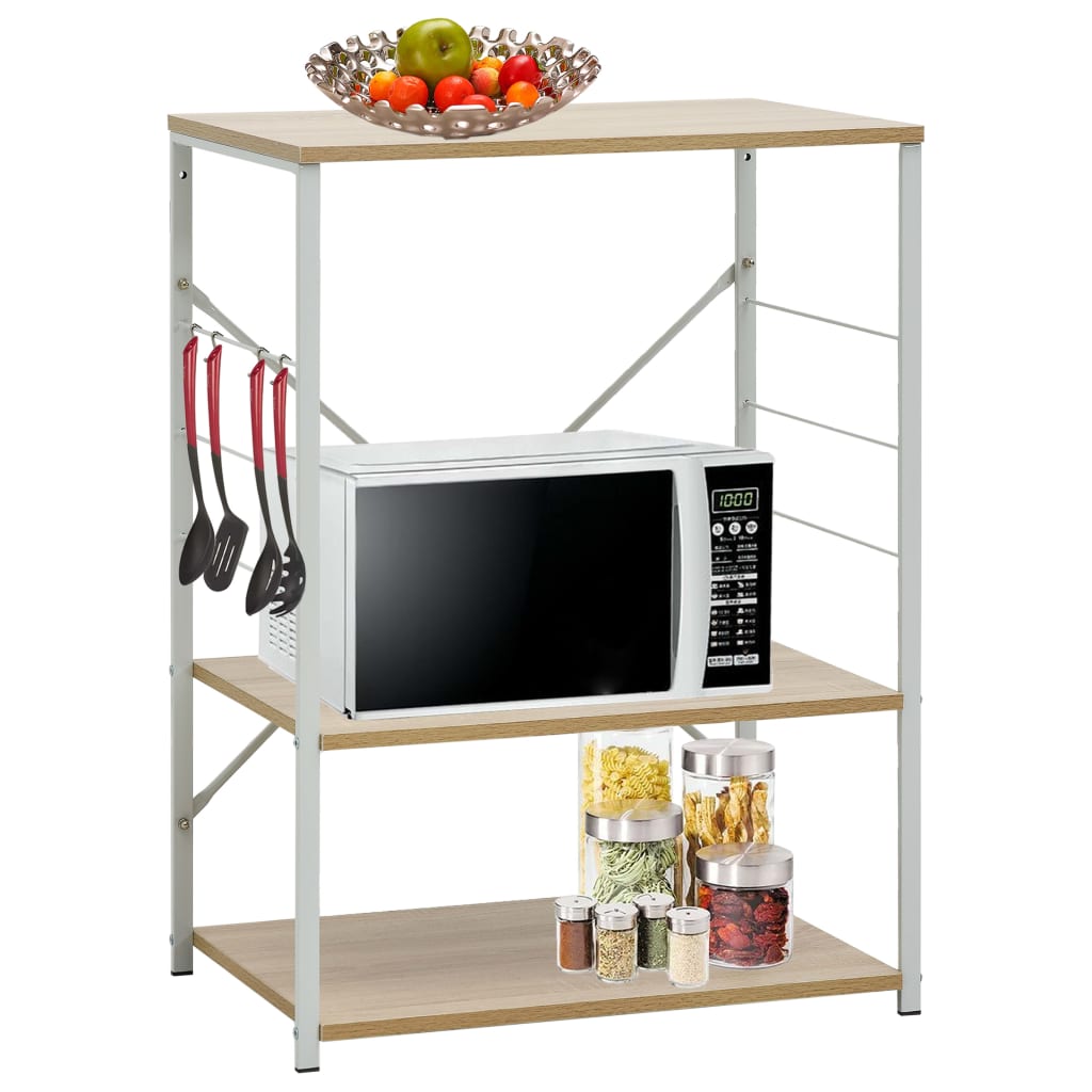 JUNG Vida Mikrowellenregal Weiß Eiche 60×39,6×79,5 cm Holzwerkstoff