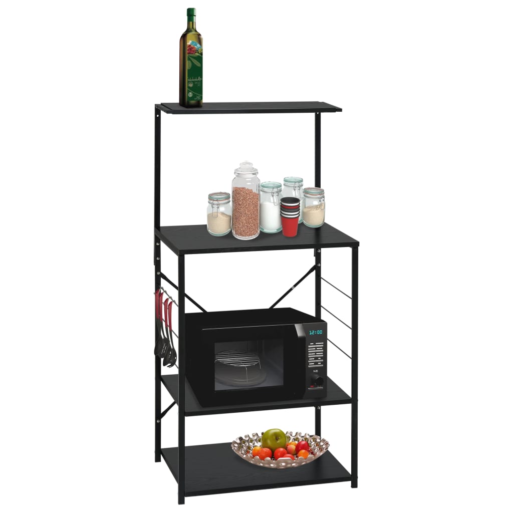 JUNG Vida Mikrowellenregal Schwarz 60x39,6x123 cm Holzwerkstoff