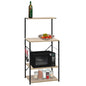 JUNG Vida Mikrowellenregal Schwarz Eiche 60x39,6x123 cm Holzwerkstoff