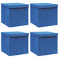 JUNG Vida Aufbewahrungsboxen mit Deckeln 4 Stk. Blau 32x32x32 cm Stoff