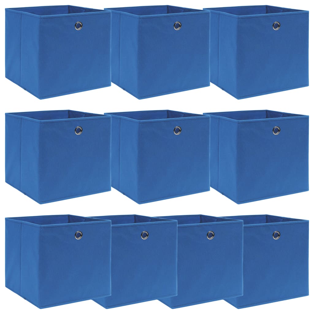 JUNG Vida Aufbewahrungsboxen 10 Stk. Blau 32x32x32 cm Stoff