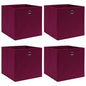 JUNG Vida Aufbewahrungsboxen 4 Stk. Dunkelrot 32x32x32cm Stoff