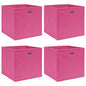 JUNG Vida Aufbewahrungsboxen 4 Stk. Rosa 32x32x32 cm Stoff