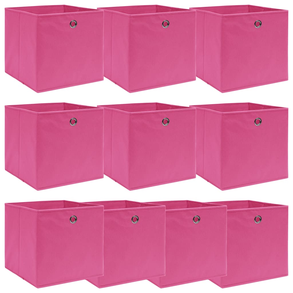 JUNG Vida Aufbewahrungsboxen 10 Stk. Rosa 32x32x32 cm Stoff