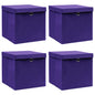 JUNG Vida Aufbewahrungsboxen mit Deckeln 4 Stk. Lila 32x32x32 cm Stoff