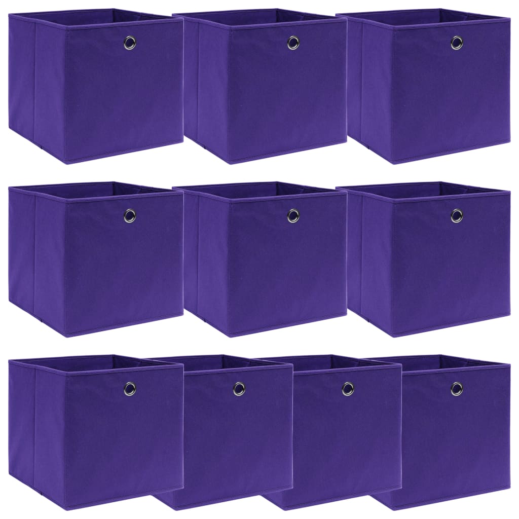 JUNG Vida Aufbewahrungsboxen 10 Stk. Lila 32x32x32 cm Stoff