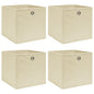 JUNG Vida Aufbewahrungsboxen 4 Stk. Creme 32x32x32 cm Stoff