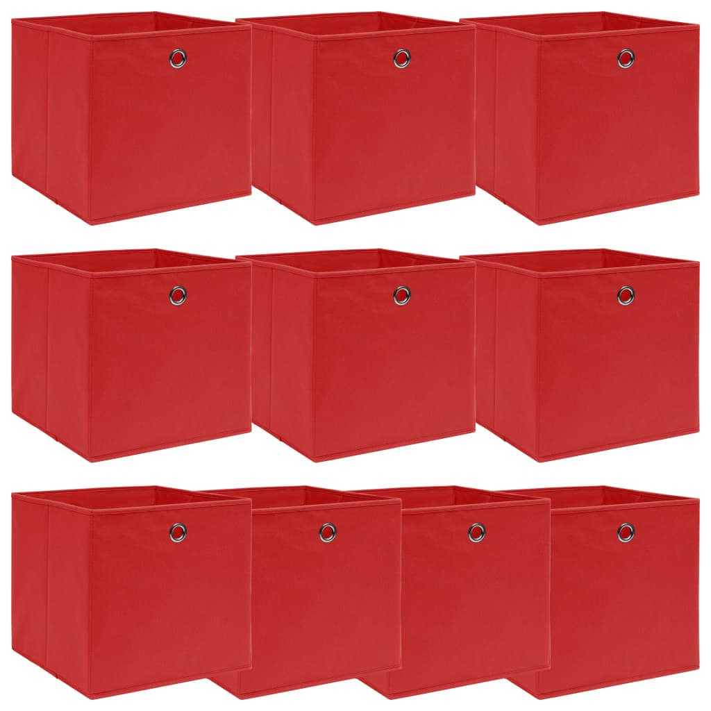 JUNG Vida Aufbewahrungsboxen 10 Stk. Rot 32x32x32 cm Stoff
