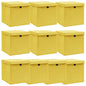 JUNG Vida Aufbewahrungsboxen mit Deckeln 10 Stk. Gelb 32x32x32 cm Stoff
