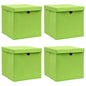 JUNG Vida Aufbewahrungsboxen mit Deckeln 4 Stk. Grün 32x32x32 cm Stoff