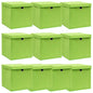JUNG Vida Aufbewahrungsboxen mit Deckeln 10 Stk. Grün 32x32x32 cm Stoff