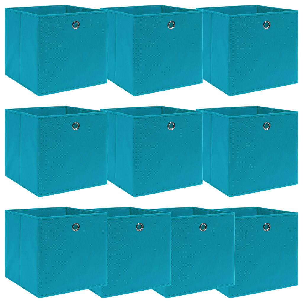 JUNG Vida Aufbewahrungsboxen 10 Stk. Babyblau 32x32x32 cm Stoff