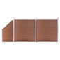 JUNG Vida WPC Zaun-Set 2 Quadrate + 1 Schräge 446x186 cm Braun