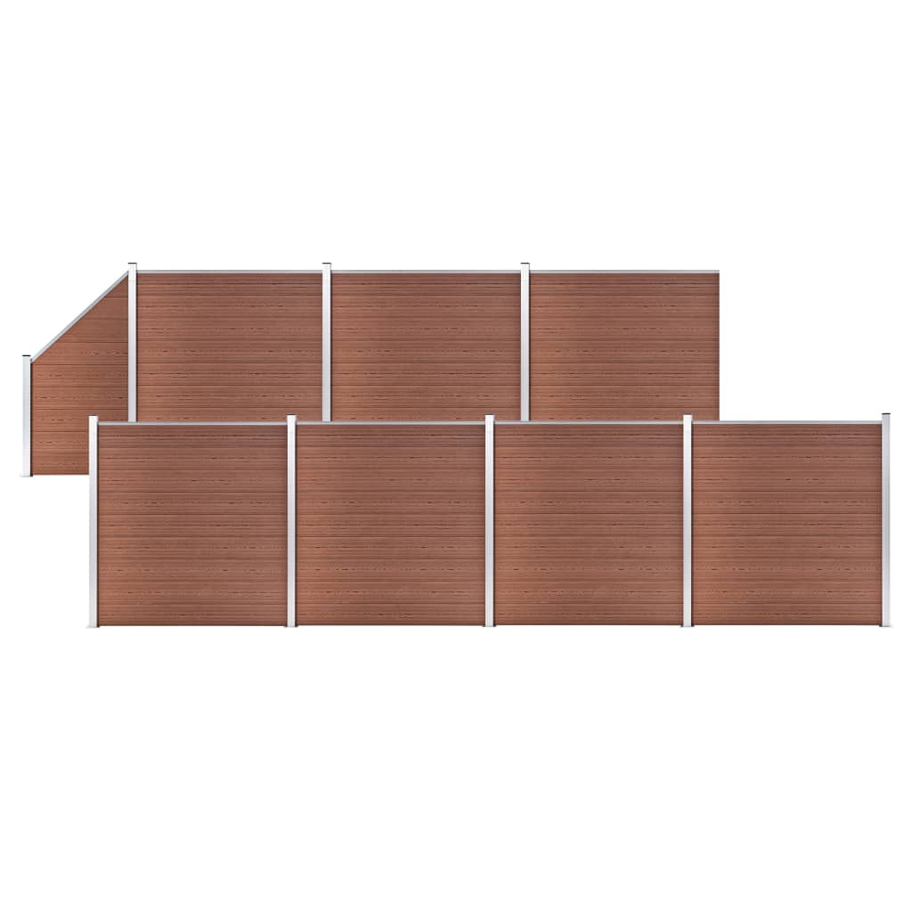 JUNG Vida WPC Zaun-Set 7 Quadrate + 1 Schräge 1311x186 cm Braun