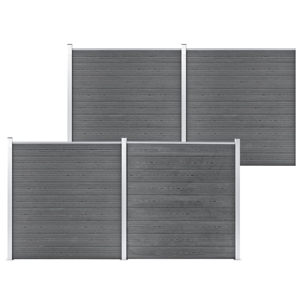 JUNG Vida Gartenzaun WPC 699x186 cm Grau