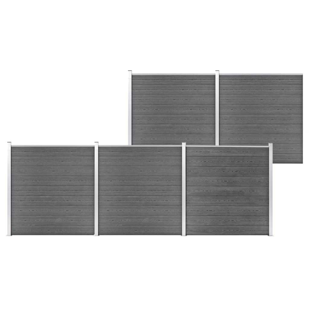 JUNG Vida Gartenzaun WPC 872x186 cm Grau
