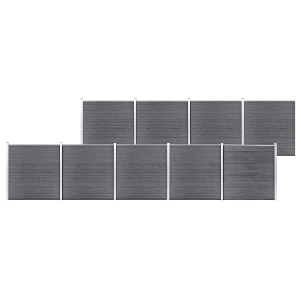 JUNG Vida Gartenzaun WPC 1564x186 cm Grau