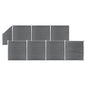 JUNG Vida WPC Zaun-Set 7 Quadrate + 1 Schräge 1311x186 cm Grau
