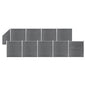 JUNG Vida WPC Zaun-Set 9 Quadrate + 1 Schräge 1657x186 cm Grau