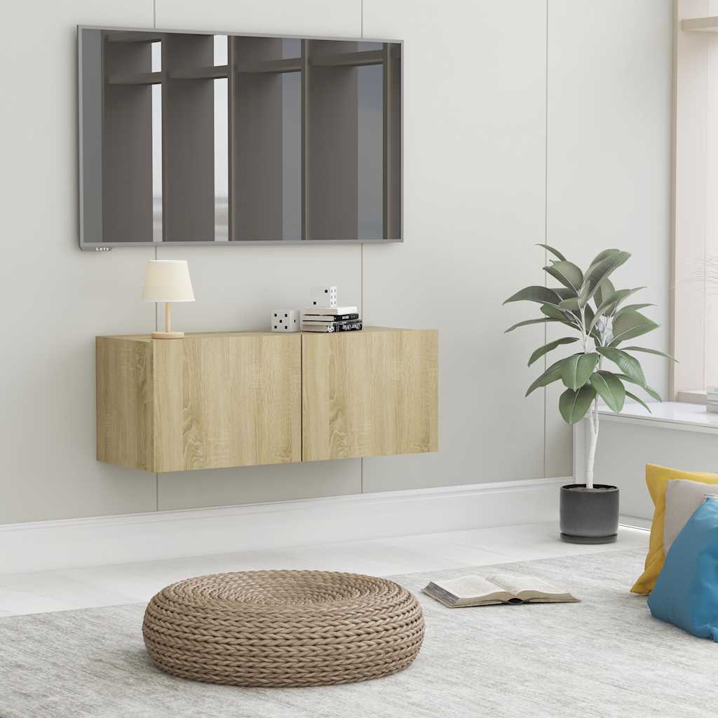 JUNG Vida TV-Schrank Sonoma-Eiche 80x30x30 cm Holzwerkstoff