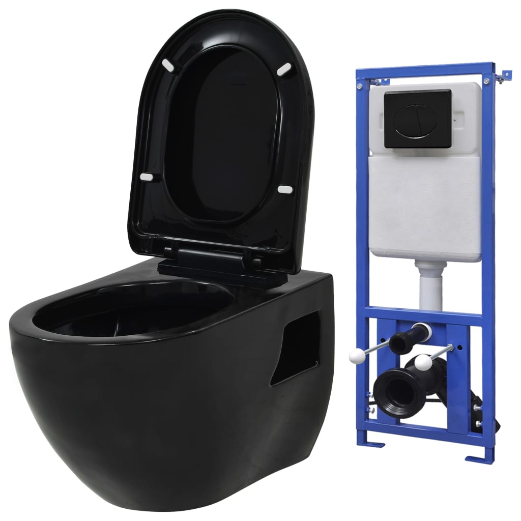 JUNG Vida Hänge-Toilette mit Unterputzspülkasten Keramik Schwarz