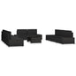 JUNG Vida 10-tlg. Garten-Lounge-Set Poly Rattan Schwarz