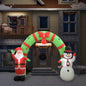 JUNG Vida Aufblasbarer Weihnachtsmann und Schneemann Deko Bogen LED 223cm