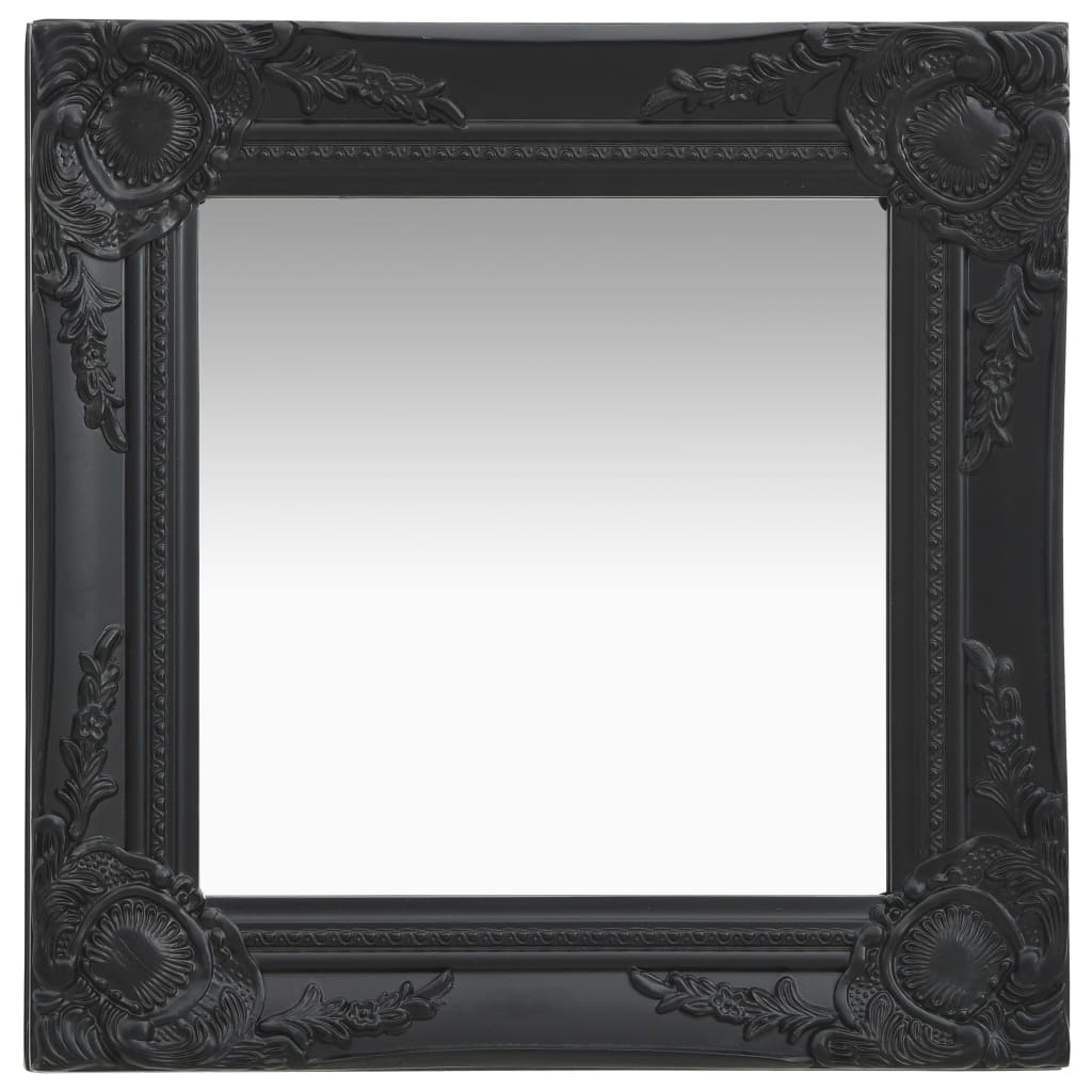 JUNG Vida Wandspiegel im Barock-Stil 40x40 cm Schwarz